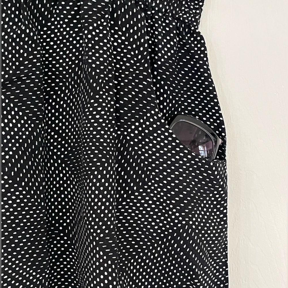 πΈ3/$25 Xhilaration Short Sleeve Black and White Polka Dot Mini Dress, Size M - Picture 10 of 13